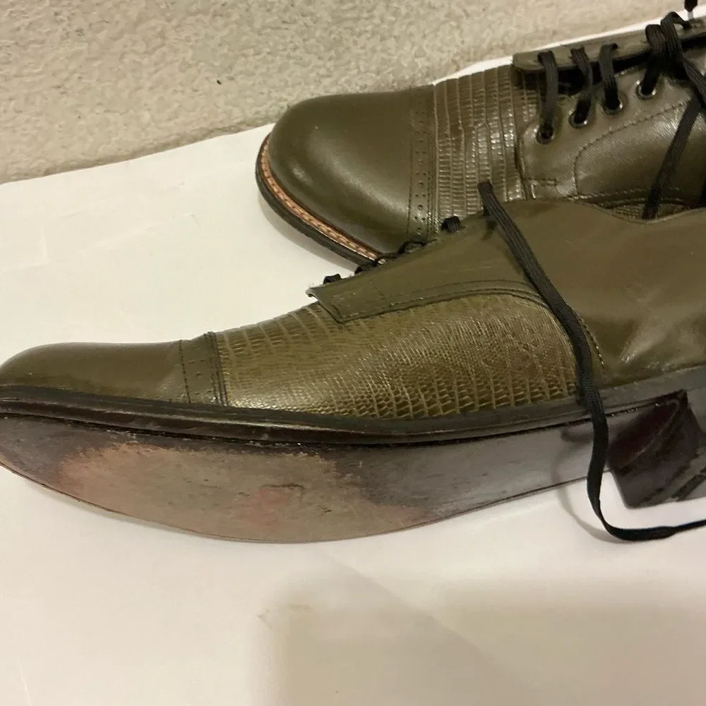 Stacy Adams Olive Men's Madison Cap Toe Oxford Leather Oxfords 10.5D